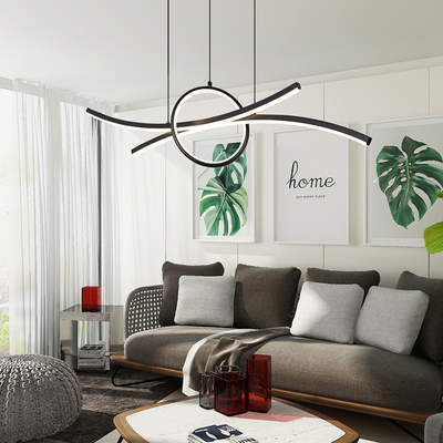 23014-D01A-BK Modern Black LED Pendant Light 