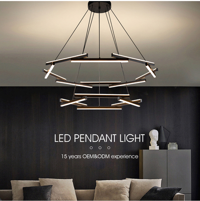 2 Tiers LED Pendant Light 23008-D16A-BK
