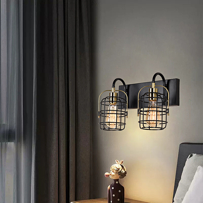 2 heads wall lamp model#23028-B02A-BK/GD