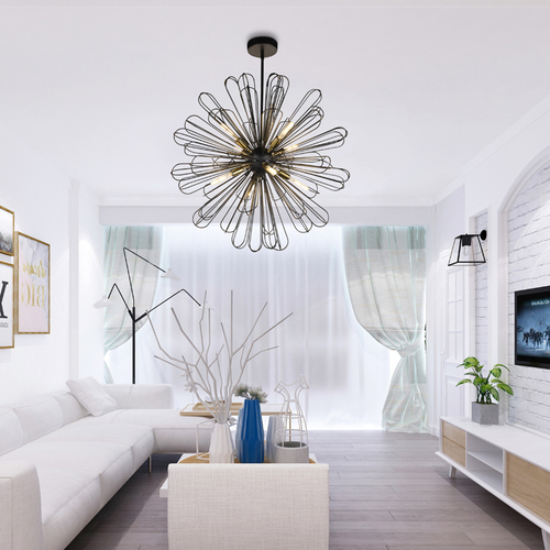 Pendant light model#23021-D08A-BK/GD