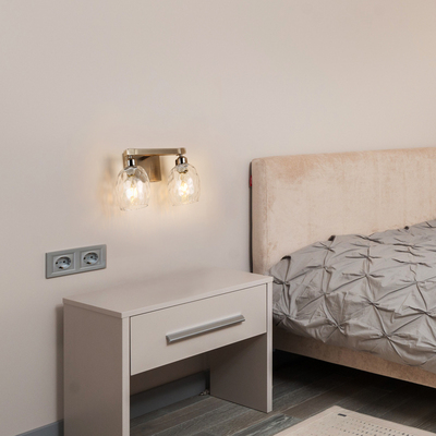 2 head glass wall lamp model#220803-B02A-BN