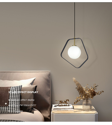 1 Light Glass &nbsp;Pendant Light 23006-D01A-BK