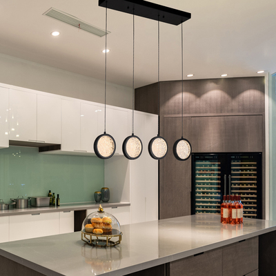 4 Light LED Pendant Light Model#23020-D04A-BK